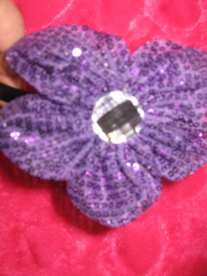 Purple sequin flower headband