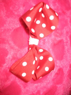 Red and white bow