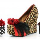 Bettie Page Leopard Wedges size 8