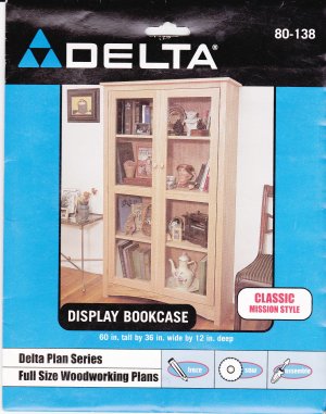 Delta 80-138 Display Bookcase Plans Blue Prints NIP