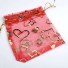 100 Red Heart Organza gift bags