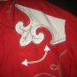 Vintage Red Embroidery Western Cowboy Rockabilly Rodeo Mens Shirt pearl snap buttons XL
