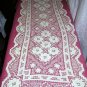 Antique knotted lace table runner 42 inches long hc1027