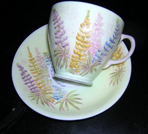 Old Royal bone china cup saucer foxglove 1930s vintage hc1041