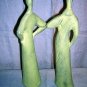 2 Elongated chalk figurines graceful ladies modern style hc1054