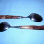 Stainless soupspoons marbelized faux Bakelite handles vintage flatware hc1058