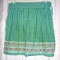 Embroidered gingham half apron rick-rack and yarn trim Vintage hc1065