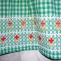 Embroidered gingham half apron rick-rack and yarn trim Vintage hc1065