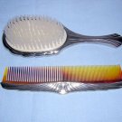 Silver backed comb and brush Art Deco style plate unused hc1097