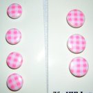 27 Vintage plastic dress buttons pink white check 2 sizes hc1101