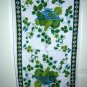 2 Vintage linen tea towels blue green fruit bowl & berries  hc1102