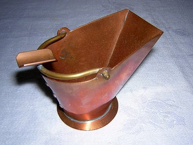 Vintage copper ashtray coal bucket or ashcan 1950s hc1190