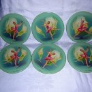 Set of 6 ballerina drink coasters cocktail mats Metal Box Company vintage England hc1207