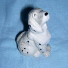 Sniffing spotted spaniel dog ceramic figurine cold painted vintage hc1222