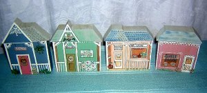 Lynn McNeill miniature shops shelf sitters hand painted 4 shoppes hc1223