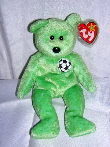 green soccer beanie baby