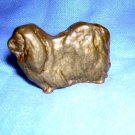 Tiny brass pomeranian or pekinese dog figurine vintage hc1259