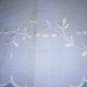 Victorian whitework on linen oval table mat centerpiece scalloped edge hc1291