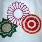 3 Hand crocheted potholders table mats in Christmas colors all excellent vintage hc1294