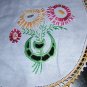 Embroidered cutwork crochet threadwork table mat vintage hc1299