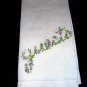 Huck towel hand embroidered Guests threadwork hem vintage linens hc1318
