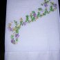 Huck towel hand embroidered Guests threadwork hem vintage linens hc1318