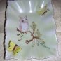 Hand painted china pin dish owl butterfly dragonfly hc1330