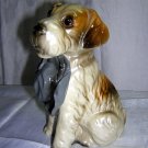 Terrier dog with hat figurine ceramic charming vintage hc1342