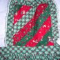 Christmas bib apron multi-print lace edged green red nice one hc1396