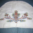 Antique cross-stitched linen kitchen appliance cover hc1404