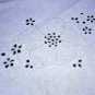 Victorian linen tablecloth topper centerpiece whitework embroidery dogwood hc1417
