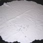 Victorian linen tablecloth topper centerpiece whitework embroidery dogwood hc1417