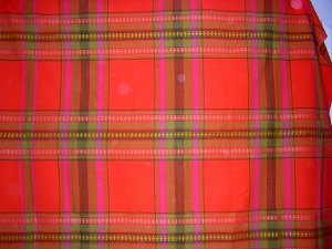 Striped checked tablecloth Seahorse Stork Holland vintage linens hc1425