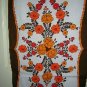 Retro cotton towel bold bright flowers unused vintage hc1452