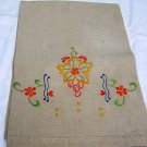 Vintage embroidered natural linen hand guest towel hc1484