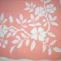 Luncheon tablecloth 2 napkins salmon pink white dogwood vintage linens hc1499