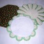 Hand crocheted potholders hot pads excellent vintage hc1524
