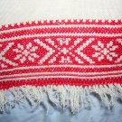 Cross-stitch embroidered towel redwork vintage linens hc1528