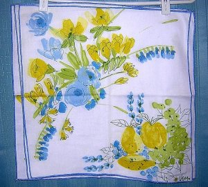 3 Vera dinner napkins splashy fruit vegetable  ladybug unused vintage linens hc1530