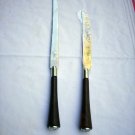 2 Marvo Live Edge knives Karvermates Glo-hill Canada stainless bakelite knife vintage cutlery hc1556