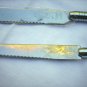 2 Marvo Live Edge knives Karvermates Glo-hill Canada stainless bakelite knife vintage cutlery hc1556
