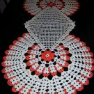 Hand crocheted table runner mats set very Art Deco hc1567