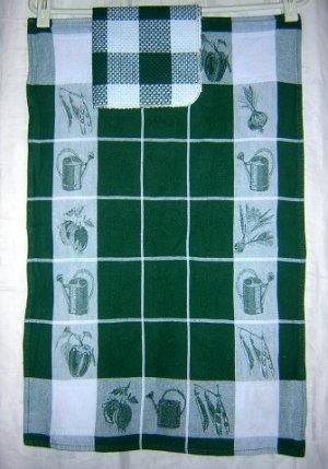 Gardening theme jacquard weave cotton towel and dish cloth hc1579