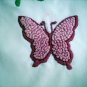 Crewel embroidered pillow sham butterflies morning glories vintage linens hc1588