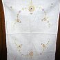 Embroidered linen tray liner dresser scarf antique hc1625
