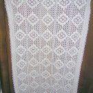 Vintage crocheted tablecloth, topper or runner 36 inches hc1629