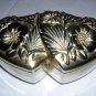 International Silver double heart jewelry casket box 1994 hc1647
