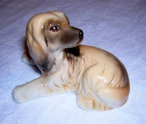 Afghan hound puppy small ceramic dog figurine as new hc1653
