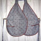 Unusual shawl apron with ties unused vintage 2 pockets hc1656