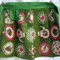 Painted Early American China and Glass linen towel apron unused vintage hc1682
